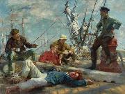 The midday rest sailors yarning Henry Scott Tuke